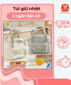 Túi giữ nhiệt 2 ngăn tiện lợi dễ thương