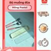 Bộ Muỗng Đũa Hồng Pastel Inox Cao Cấp
