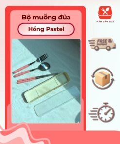Bộ Muỗng Đũa Hồng Pastel Inox Cao Cấp
