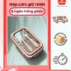 Hộp Cơm Giữ Nhiệt 2 Ngăn Hồng Phấn Kèm Thìa Nĩa