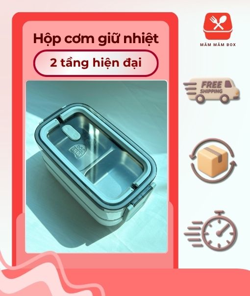 Hộp Cơm Giữ Nhiệt 2 Tầng Hiện Đại Cao Cấp