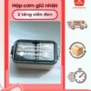Hộp Cơm Giữ Nhiệt 2 Tầng Viền Đen Kèm Thìa Nĩa