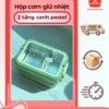 Hộp Cơm Giữ Nhiệt 2 Tầng Xanh Pastel Dễ Thương