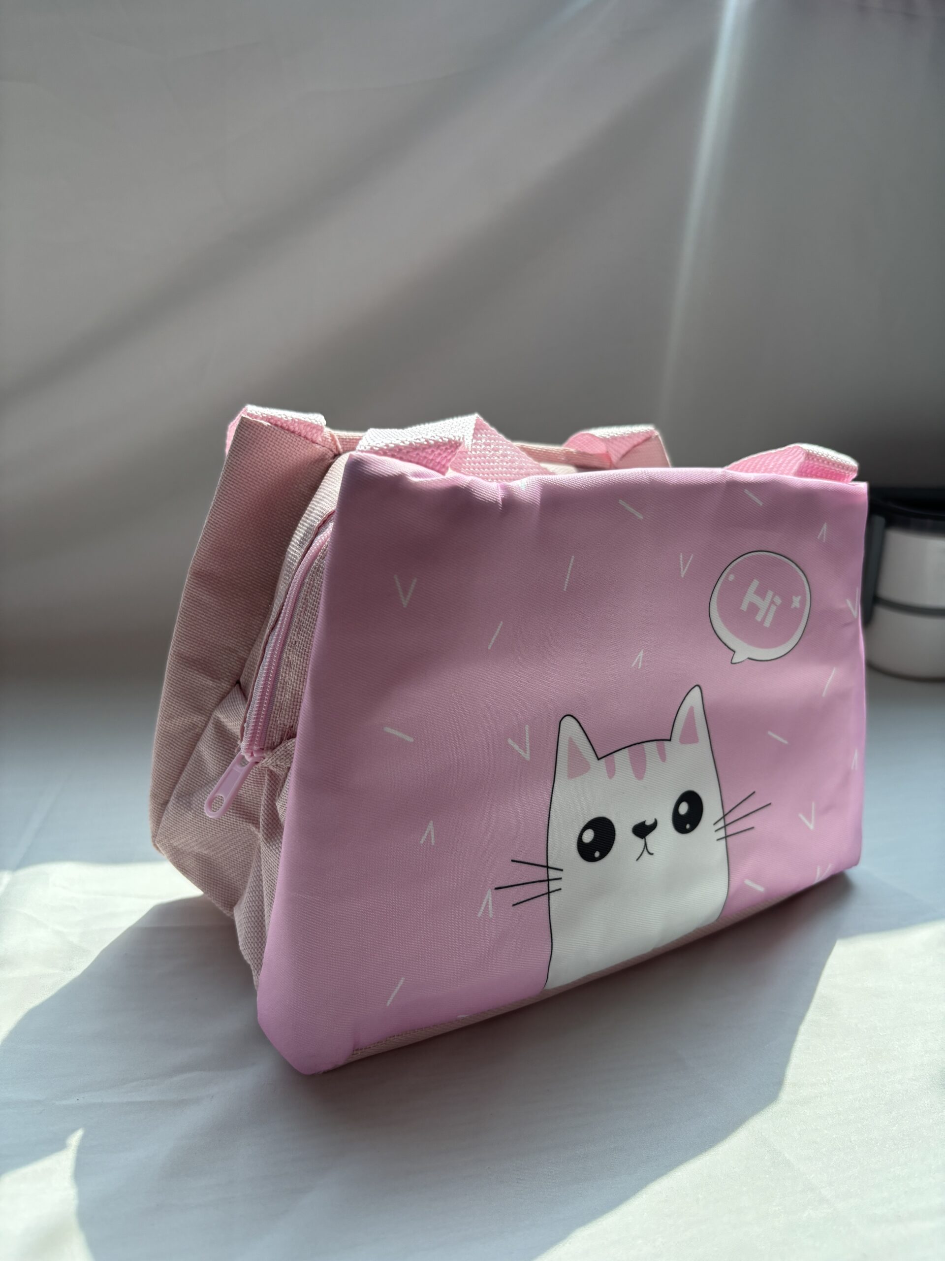 Túi Giữ Nhiệt Mẫu Mèo Hồng Cute Đáng Yêu
