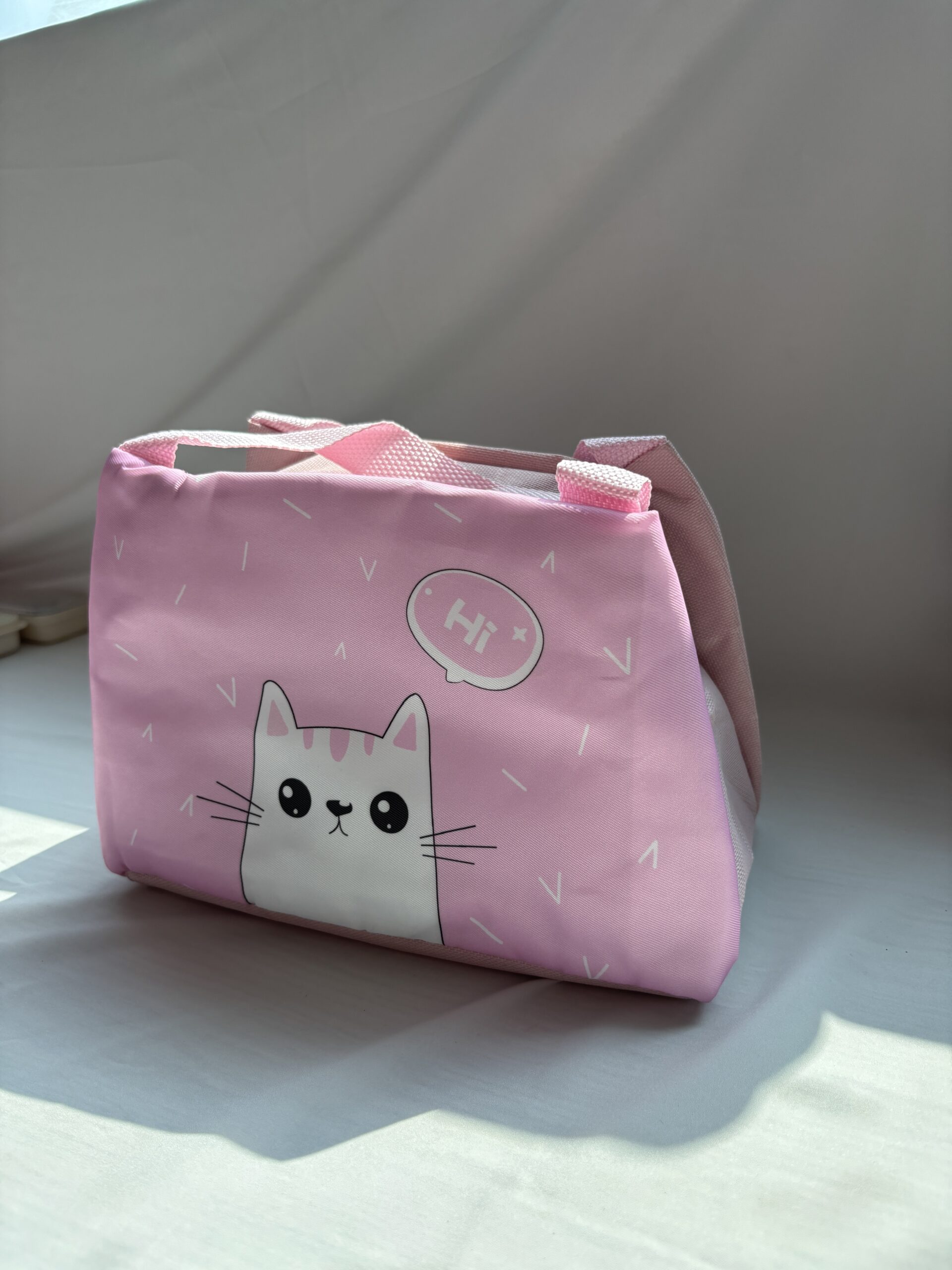 Túi Giữ Nhiệt Mẫu Mèo Hồng Cute Đáng Yêu