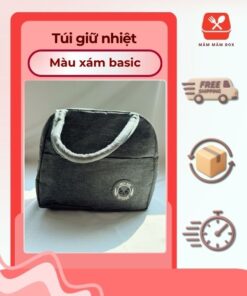 Túi Giữ Nhiệt Màu Xám Basic Tối Giản