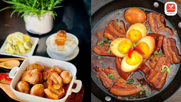 Hương thơm đậm đà của thịt kho tàu lan tỏa khắp gian bếp khiến cả nhà nôn nao chờ cơm