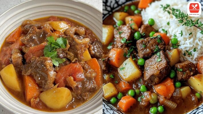 Hương thơm nồng nàn của bò sốt vang đậm đà lan tỏa khắp gian bếp khiến cả nhà nôn nao