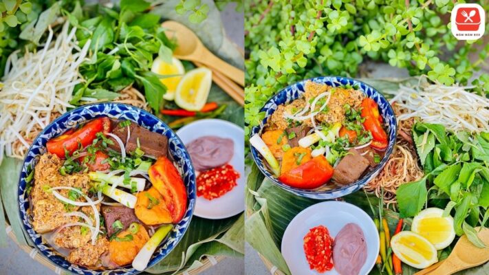 Tô bún riêu cua nước dùng đỏ đẹp, riêu cua béo ngậy, thơm lừng khiến ai nhìn cũng thèm